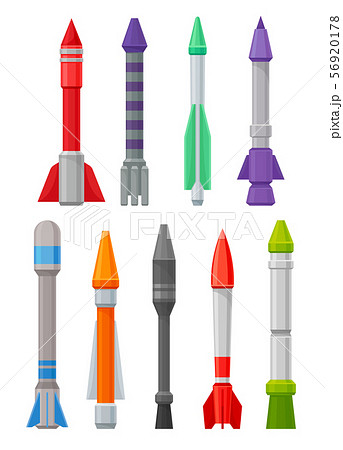 Set of military missiles. Vector illustration on a white background. 56920178