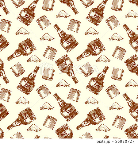 Bottle of rum and cocaine seamless pattern 56920727
