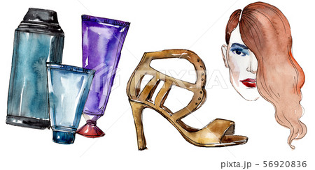 Fashionable sketch glamour illustration in a watercolor style isolated element. Watercolour 56920836