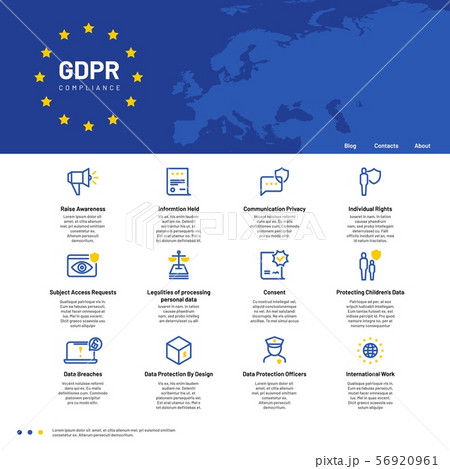 GDPR concept. General Data Protection Regulation, safety personal communication vector background 56920961