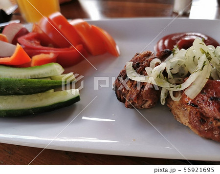 Barbecue, sliced vegetables 56921695