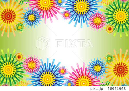 カラーベクターイラスト背景壁紙 花柄 無料素材 フリーサイズ 打ち上げ花火 夏祭りイベント用ポスターのイラスト素材