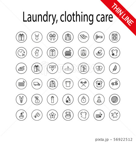 Laundry, clothing care, wash, icons set. Universal 56922512