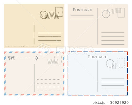 Vintage paper postal cards. Greetings from postcard vector template 56922920