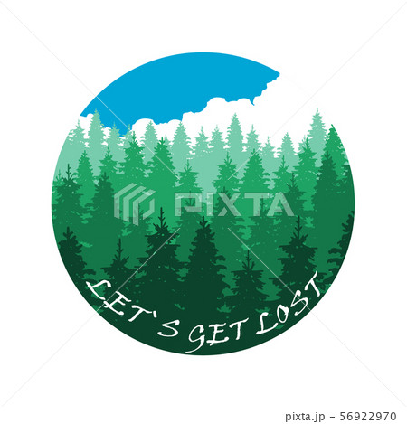 Lets get lost banner design with forest landscape 56922970