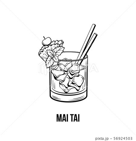 Mai Tai vector hand drawn illustration Mai Tai vector hand drawn illustration 56924503