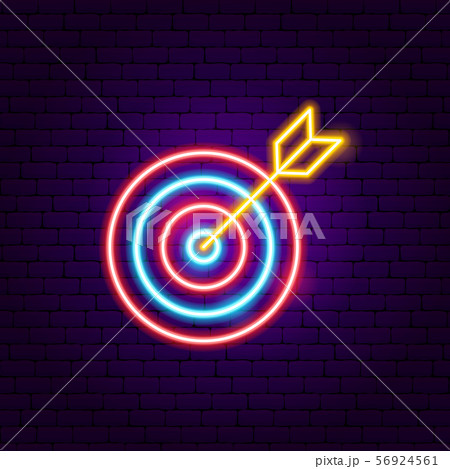 Target Arrow Neon Signのイラスト素材