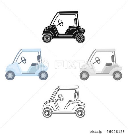 Car for golf.Golf club single icon in cartoon,black style vector symbol stock illustration web. 56928123