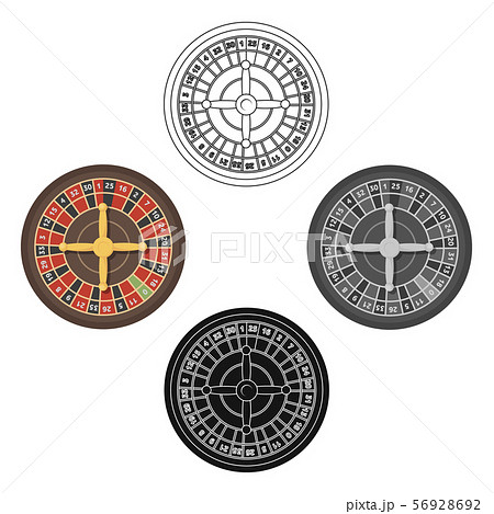 Roulette with red and black cells. The most popular casino game in the world.Kasino single icon in 56928692