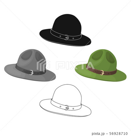 Green hat of a Canadian ranger. Canada single icon in cartoon,black style vector symbol stock Green hat of a Canadian ranger. Canada single icon in cartoon,black style vector symbol stock 56928710