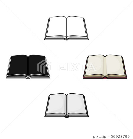 Opened book icon in cartoon,black style isolated on white background. Books symbol stock vector 56928799
