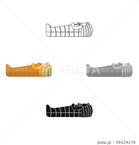 Pharaoh sarcophagus icon in cartoon,black style isolated on white background. Ancient Egypt symbol Pharaoh sarcophagus icon in cartoon,black style isolated on white background. Ancient Egypt symbol 56929259
