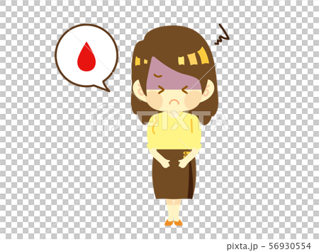 生理痛で苦しむ女性 生理痛で苦しむ女性 56930554