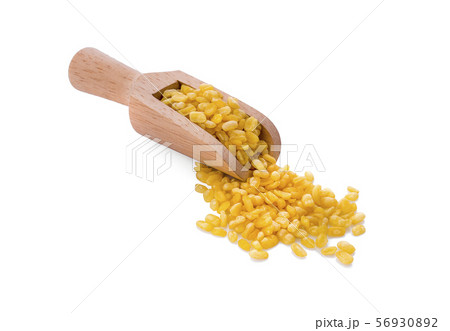 Hulled-split monk bean isolated on white Hulled-split monk bean isolated on white 56930892