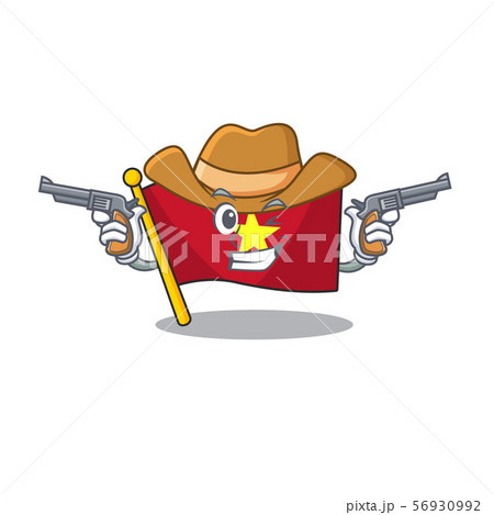 Cowboy vietnam flag in the cartoon shape 56930992