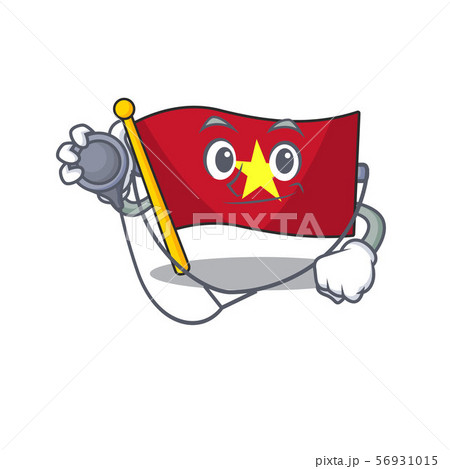 Doctor vietnam flag in the cartoon shape Doctor vietnam flag in the cartoon shape 56931015