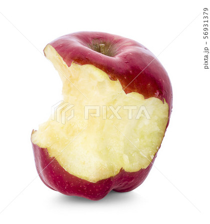 Red bitten apple isolated on white background Red bitten apple isolated on white background 56931379