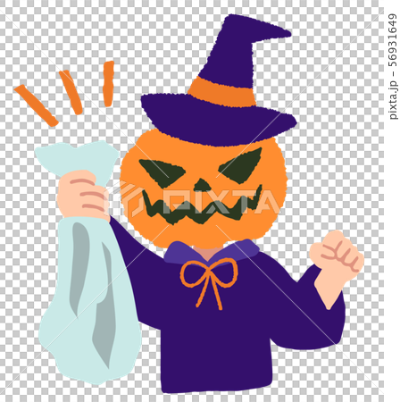 帶上你自己的垃圾袋萬聖節南瓜頭 56931649