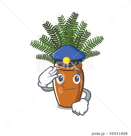 Police boston fern grows in mascot pot Police boston fern grows in mascot pot 56931896
