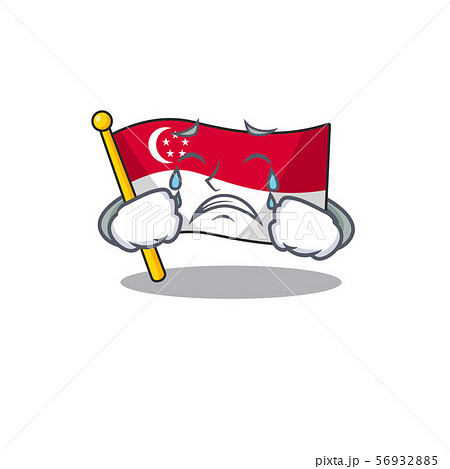 Crying flag singapore isolated with the character 56932885