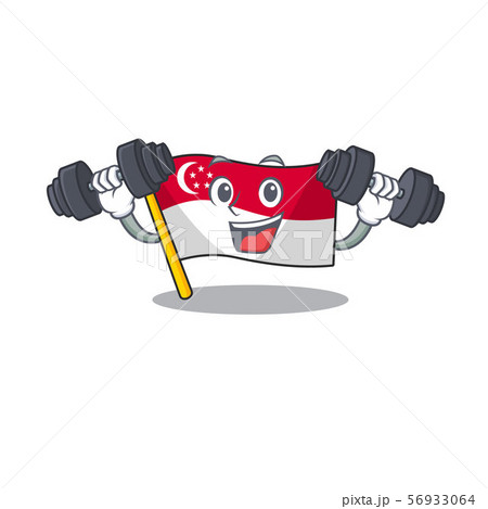 Fitness flag singapore in the mascot shape Fitness flag singapore in the mascot shape 56933064