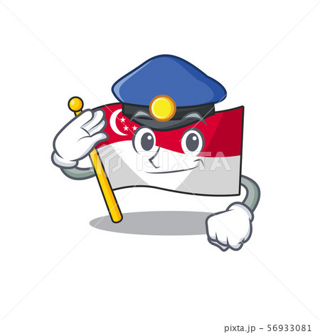 Police flag singapore in the mascot shape Police flag singapore in the mascot shape 56933081
