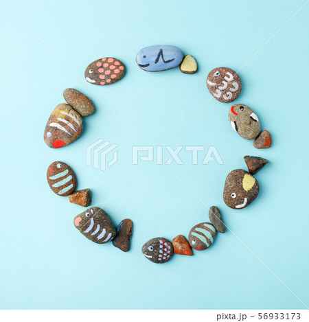 Multicolored stones and creative fish made of 56933173