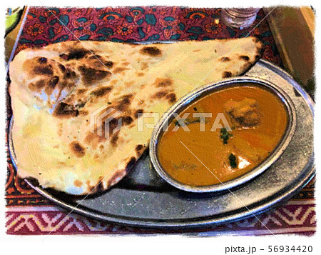 ナンとカレーのパステルカラー ナンとカレーのパステルカラー 56934420