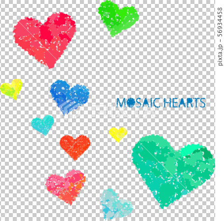 Mosaic-style heart set 56934458