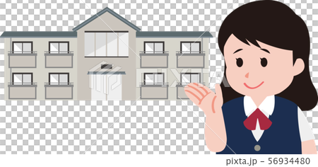 アパート　不動産会社の女性スタッフ 56934480