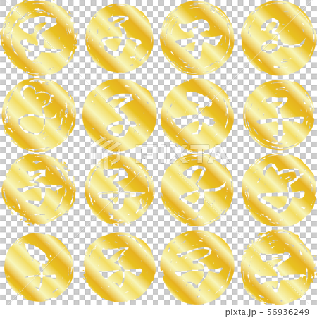 Material for new year's cards stamp round circular child mouse zodiac painted 56936249