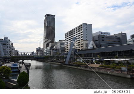 湊町船着場風景の写真素材