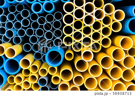 blue and yellow water pipei isolate on 56938713