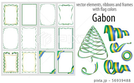 vector elements, ribbons and frames with flag 56939488