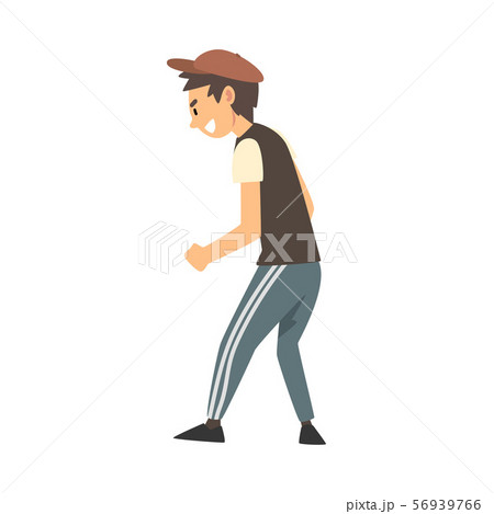 Aggressive Boy Hooligan Character, Bullying, Bad Behaviour Cartoon Vector Illustration Aggressive Boy Hooligan Character, Bullying, Bad Behaviour Cartoon Vector Illustration 56939766
