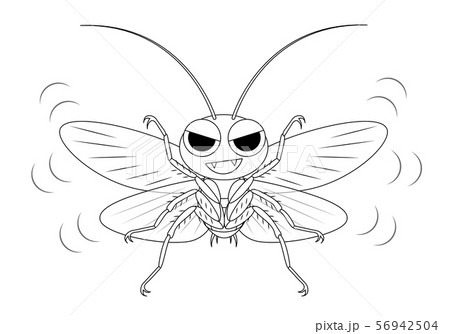 ゴキブリ キャラクター ぬりえ イラスト クリップアートのイラスト素材