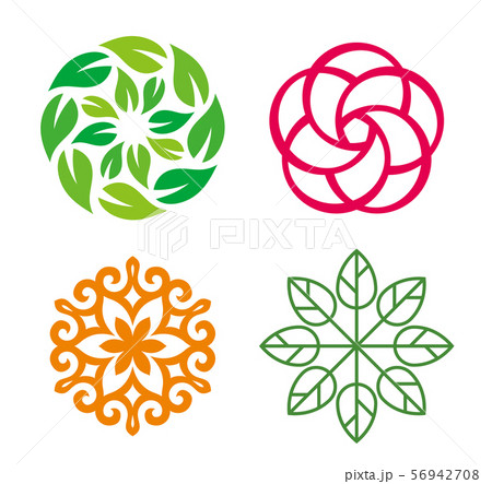 花や葉 植物のロゴ Plants Logoのイラスト素材