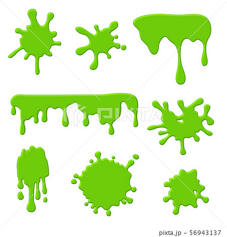 Green slime. Goo spooky dripping liquid, blots and splashes. Border for halloween scary slime banner 56943137