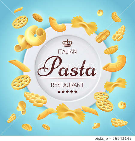 Pasta italian restaurant traditional kitchen food vector background 56943145