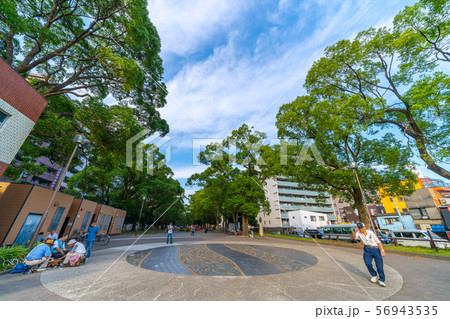 日本の横浜都市景観 「よこはまばし」交差点・横浜橋商店街前に広がる公園（様々な高齢者の姿） 56943535