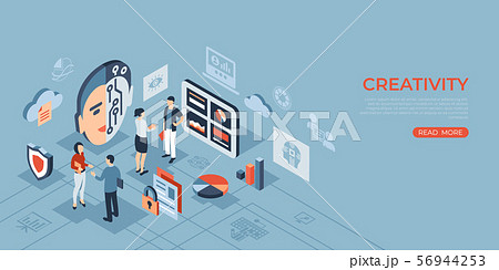 Artificial intelligence technology isometric icons 56944253