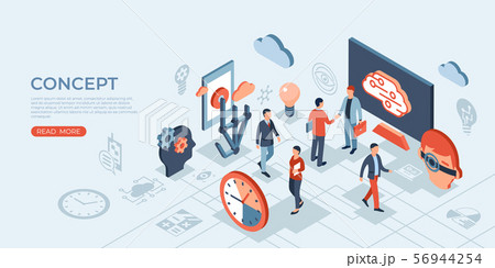 Artificial intelligence technology isometric icons 56944254