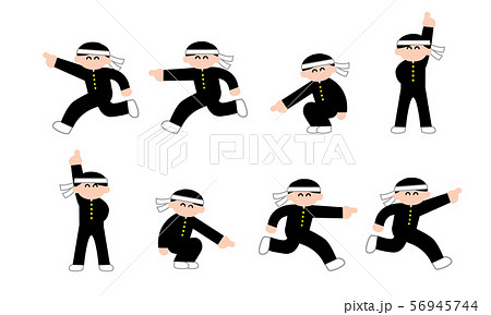 笑顔で指差すハチマキ学ランセット(デフォルメカラー) 笑顔で指差すハチマキ学ランセット(デフォルメカラー) 56945744