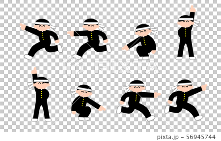 笑顔で指差すハチマキ学ランセット(デフォルメカラー) 笑顔で指差すハチマキ学ランセット(デフォルメカラー) 56945744