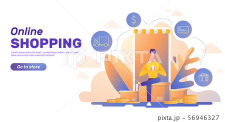 Online shopping banner layout Online shopping banner layout 56946327
