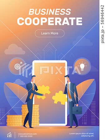 Businessman cooperate startup team poster layout Businessman cooperate startup team poster layout 56946442