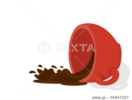 Red Cup With Spilled Coffee Vectorのイラスト素材