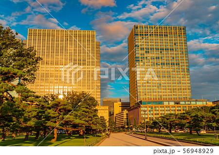 皇居周辺の風景(明治安田生命ビル、二重橋ビル）東京、日本 56948929