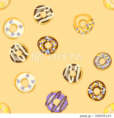Glazed Donuts seamless pattern. Bakery Vector illustration. Glazed doughnuts Glazed Donuts seamless pattern. Bakery Vector illustration. Glazed doughnuts 56949124