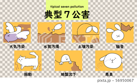典型7公害セットのイラスト素材